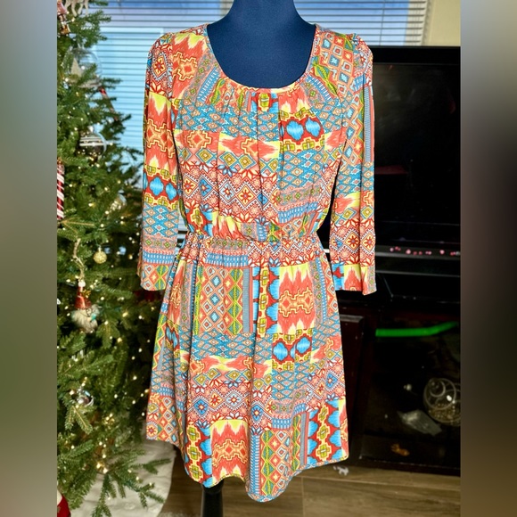 Pink Owl Dresses & Skirts - EUC Pink Owl Apparel Tribal Print Dress